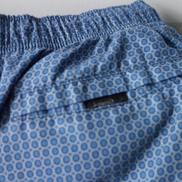 Nautica Blue Swim Trunks with Circles Pattern Size S - Picture 3 of 4